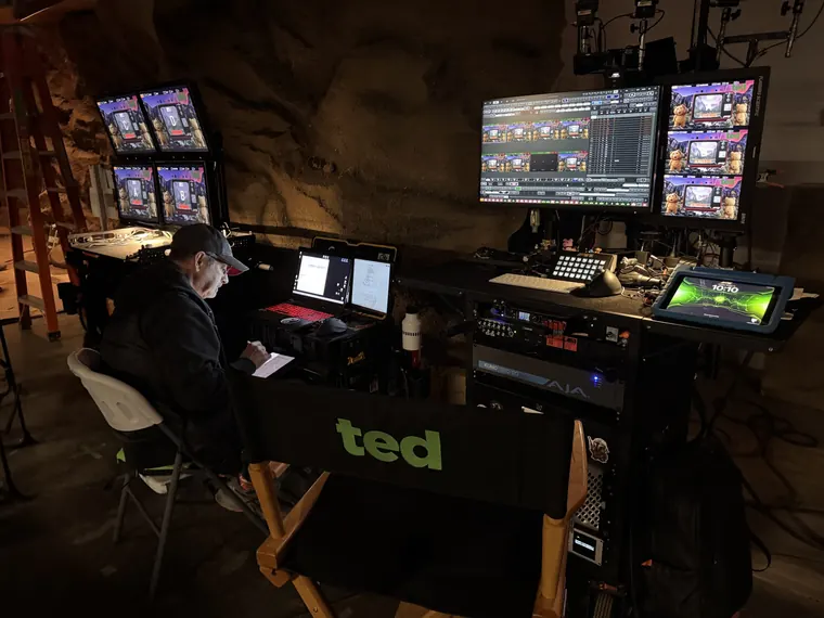 Production monitors and video village setup