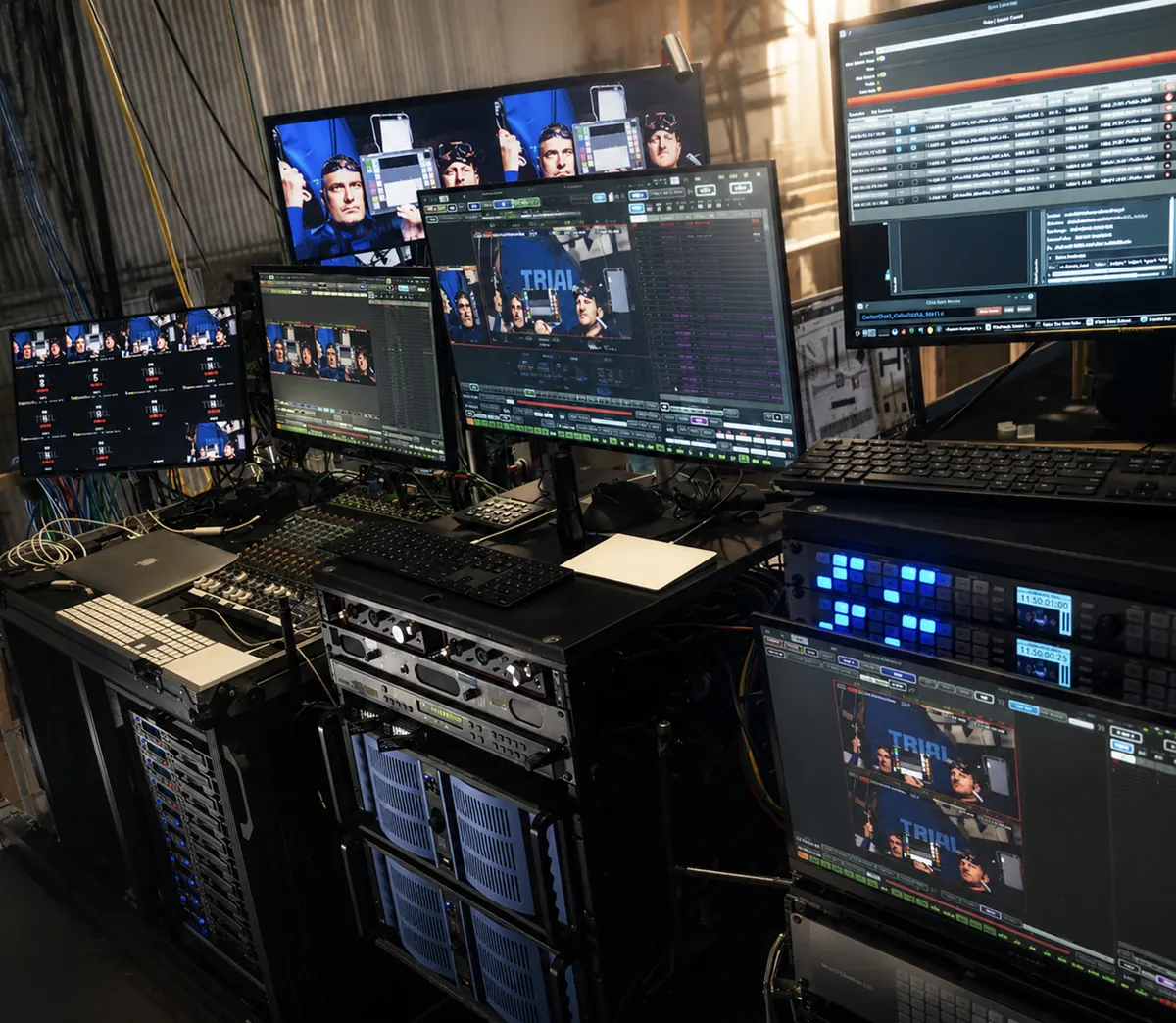 Lightning AV video assist cart and monitors